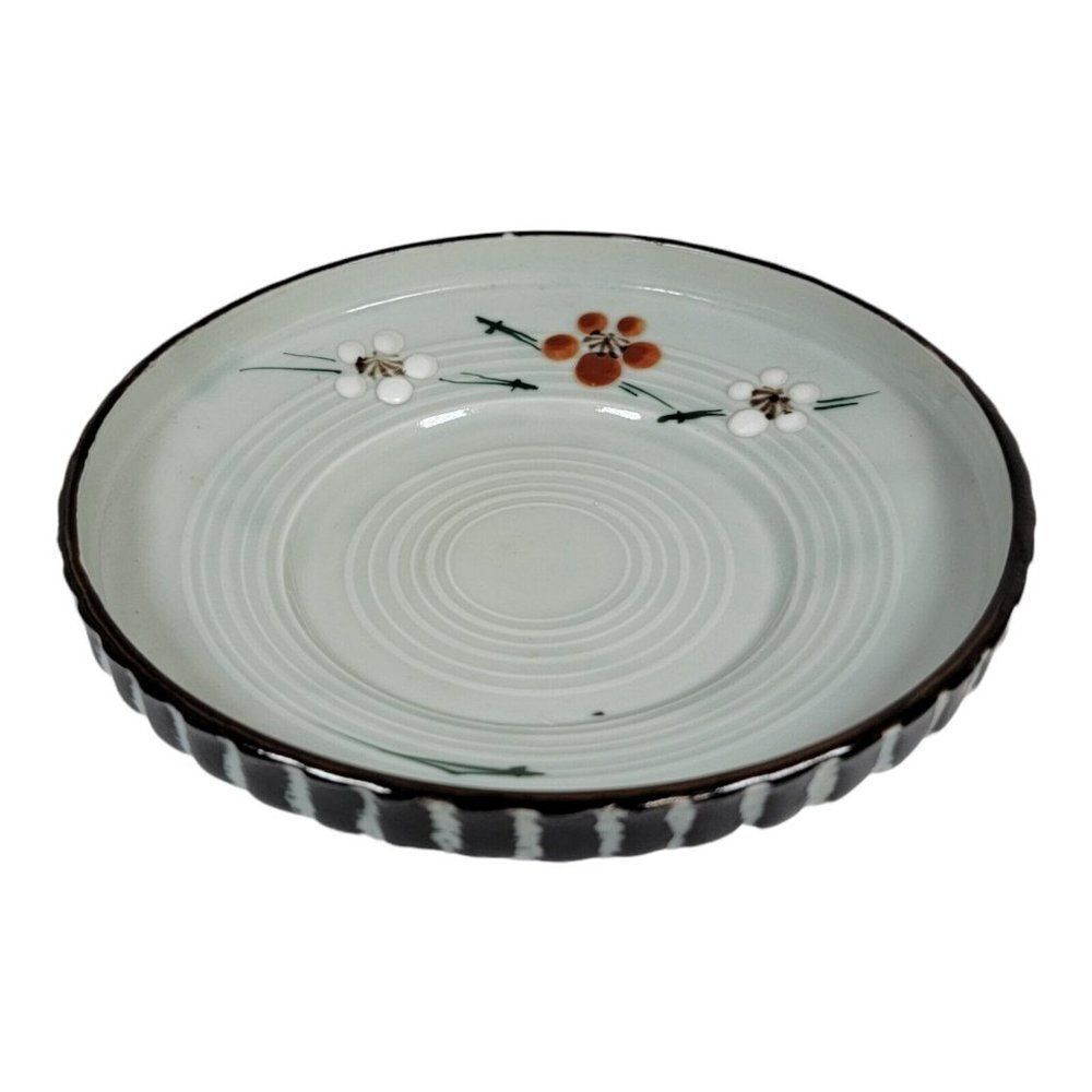 Vintage 7" Sushi Bowl Floral Moriage Footed Hand Painted Occupied JAPAN Flowers